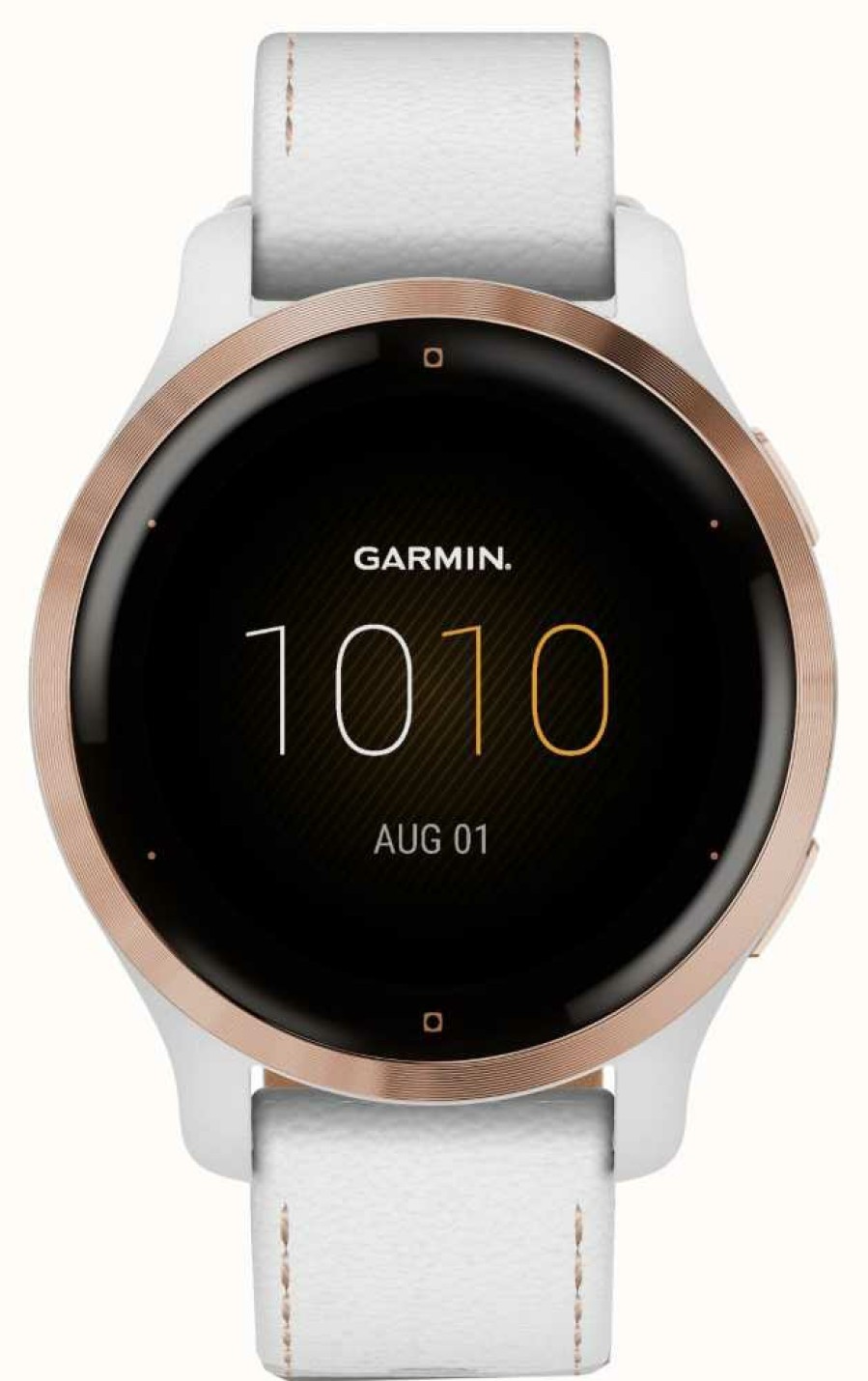 Men'S Garmin | Garmin Venu 2S | 40Mm Rose Gold Plated Bezel | White Case | Leather Strap (Plus White Silicone Strap)