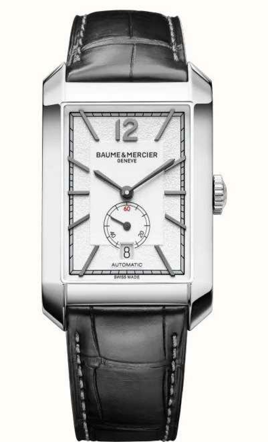 Men'S Baume & Mercier | Baume & Mercier Hampton Automatic (31Mm) White Dial / Black Leather Strap