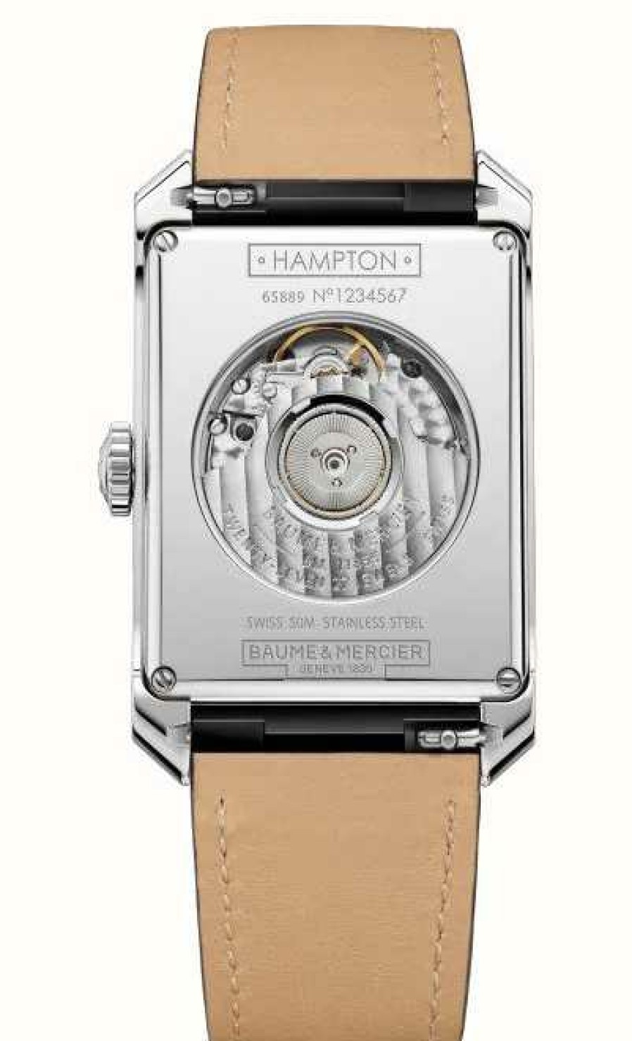 Men'S Baume & Mercier | Baume & Mercier Hampton Automatic (31Mm) White Dial / Black Leather Strap