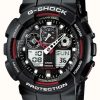 Men'S Casio | Casio G-Shock Chronograph Alarm Black Red