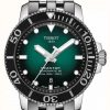 Men'S Tissot | Tissot Seastar 1000 | Powermatic 80 | Green Dial | Stainless Steel