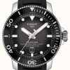 Men'S Tissot | Tissot Seastar 2000 Pro | Powermatic 80 | Black Dial | Silicone