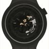 Men'S Swatch | Swatch Big Bold Next C-Black | Black Silicone Strap