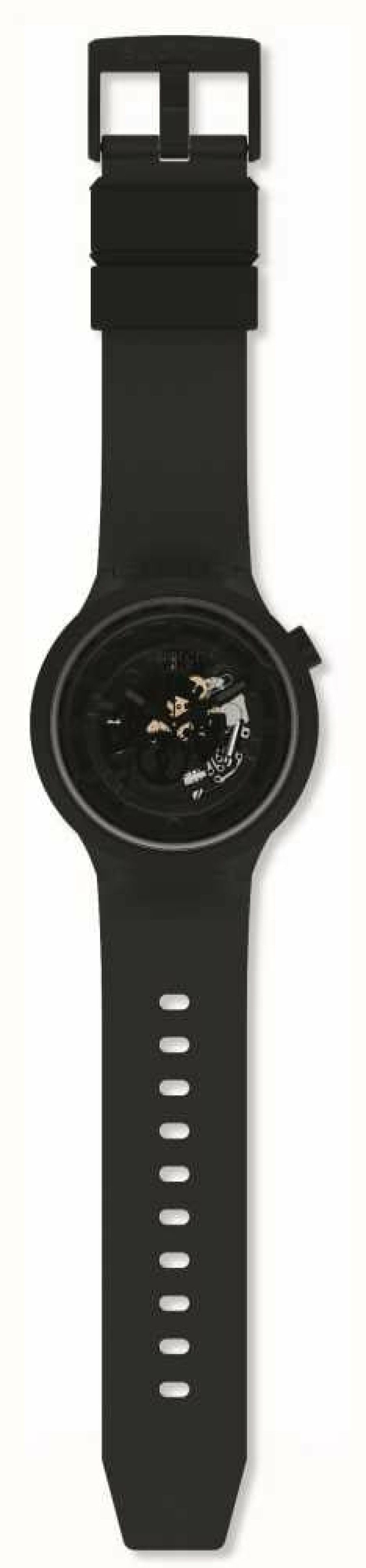 Men'S Swatch | Swatch Big Bold Next C-Black | Black Silicone Strap