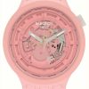 Men'S Swatch | Swatch Big Bold Next C-Pink | Pale Pink Silicone Strap