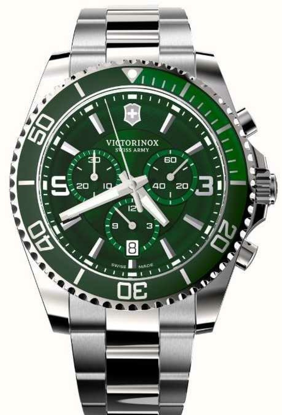 Men'S Victorinox | Victorinox | Maverick Chronograph | Men'S | Stainless Steel Bracelet | Green Dial