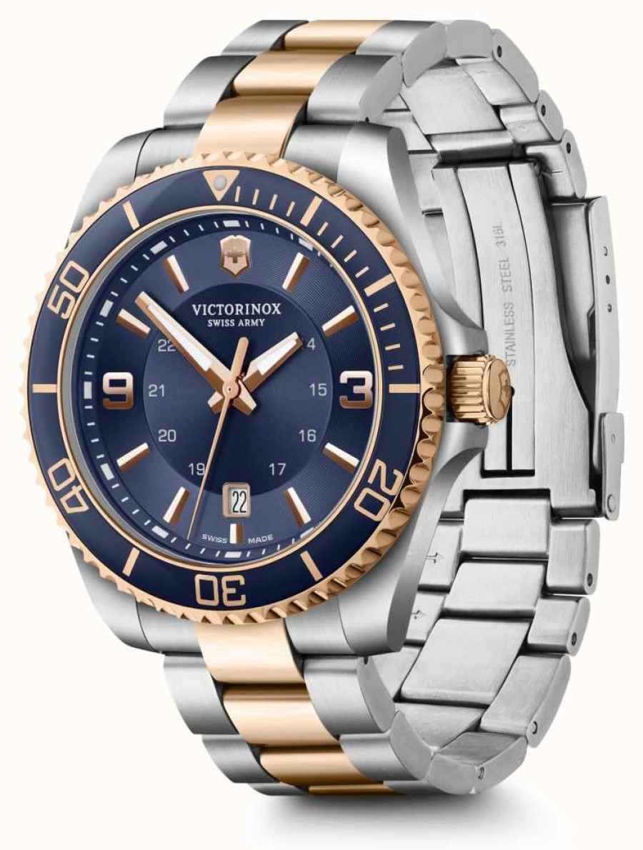 Men'S Victorinox | Victorinox Maverick Two-Tone Blue And Rose-Gold