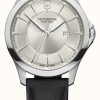 Men'S Victorinox | Victorinox | Alliance | Men'S | Black Leather Strap | Silver Dial