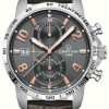 Men'S Certina | Certina Ds Podium | Automatic | Brown Leather Strap | Grey Dial