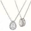 Jewelry LM Diamonds | Lm 18Ct White Gold 0.20Ct Pear Diamond Cluster Pendant