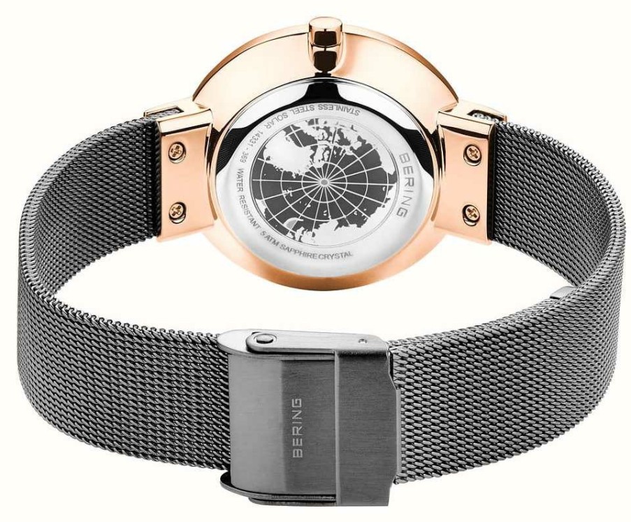 Women'S Bering | Bering Women'S Grey Mesh Solar Watch