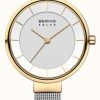 Women'S Bering | Bering Women'S Solar Watch Gold/Silver