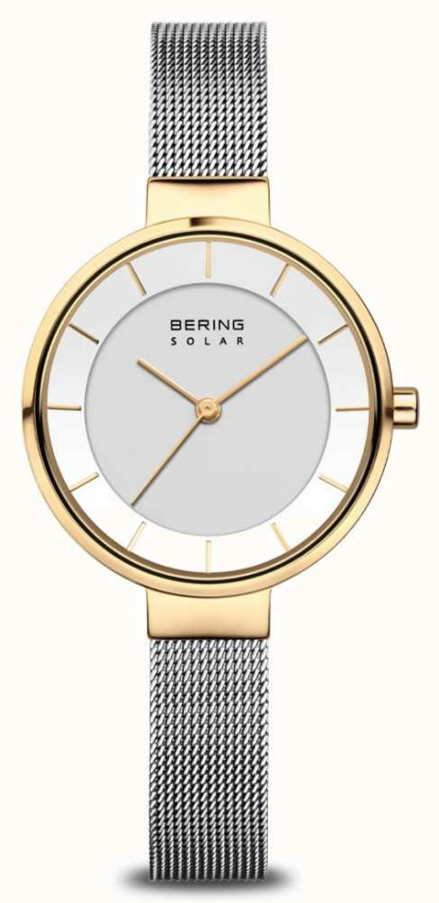 Women'S Bering | Bering Women'S Solar Watch Gold/Silver