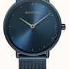 Women'S Bering | Bering Classic Ultra Slim Blue Monochrome Watch