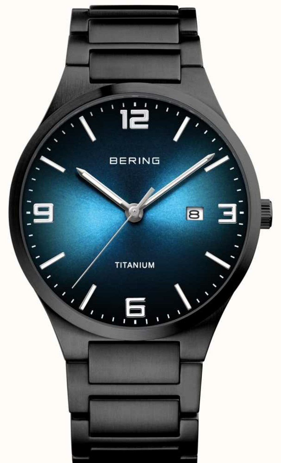 Men'S Bering | Bering Men'S Black Plated Titanium Watch