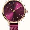 Women'S Bering | Bering Classic | Women'S | Polished Rose Gold | Purple Mesh