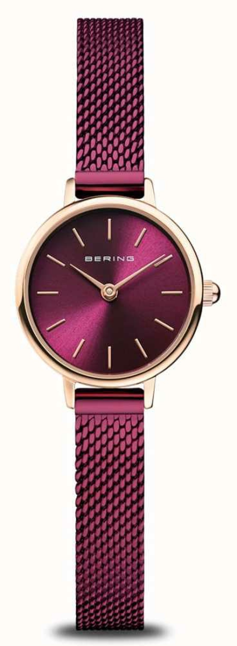 Women'S Bering | Bering Classic | Women'S | Polished Rose Gold | Purple Mesh