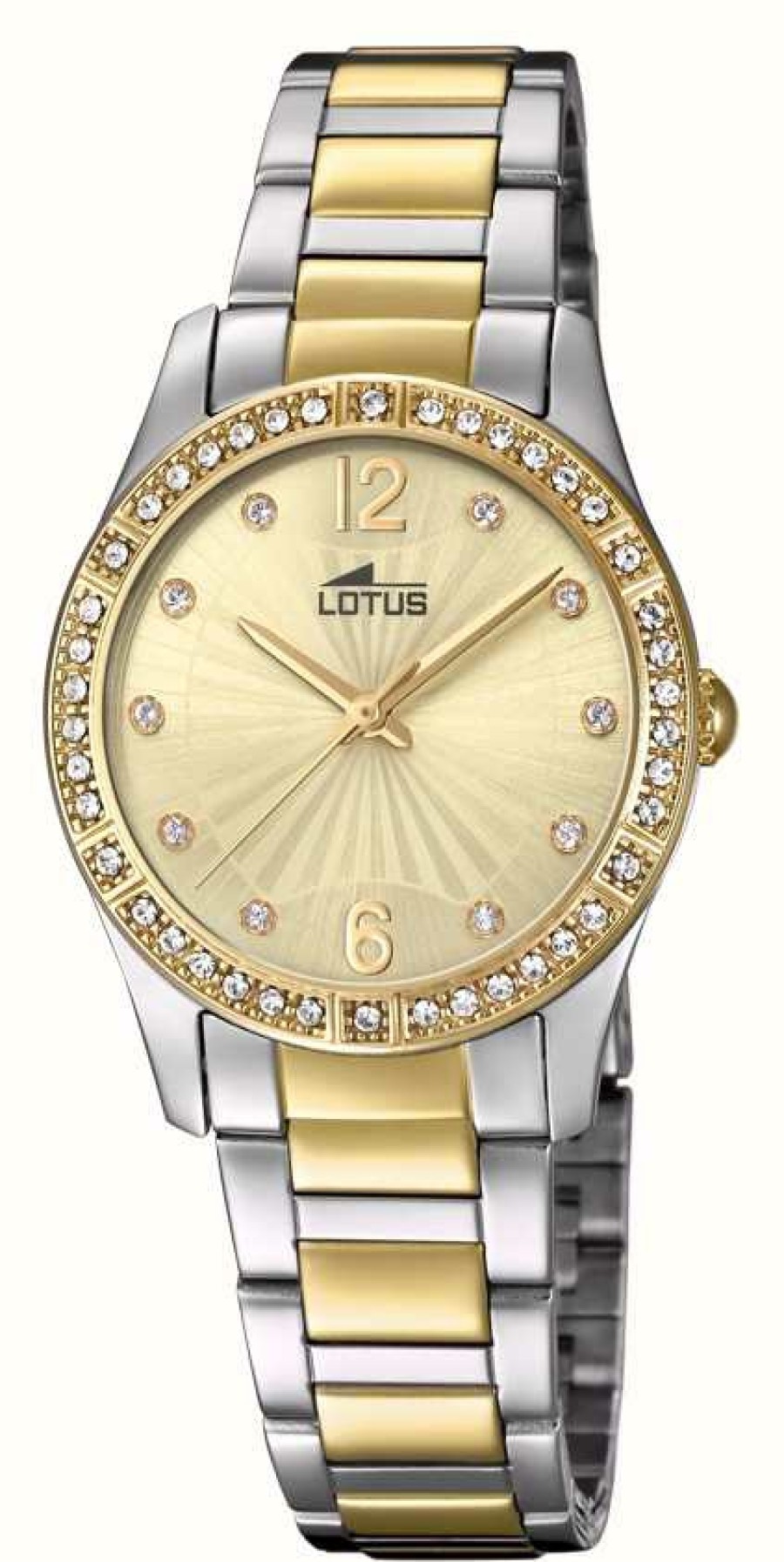 Women'S Lotus | Lotus Women'S Gold Dial Two Tone Stainless Steel Bracelet