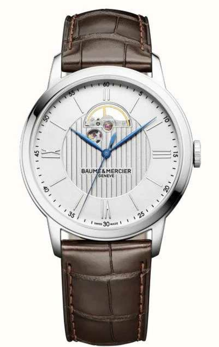 Men'S Baume & Mercier | Baume & Mercier Classima Brown Leather Silver Dial Automatic