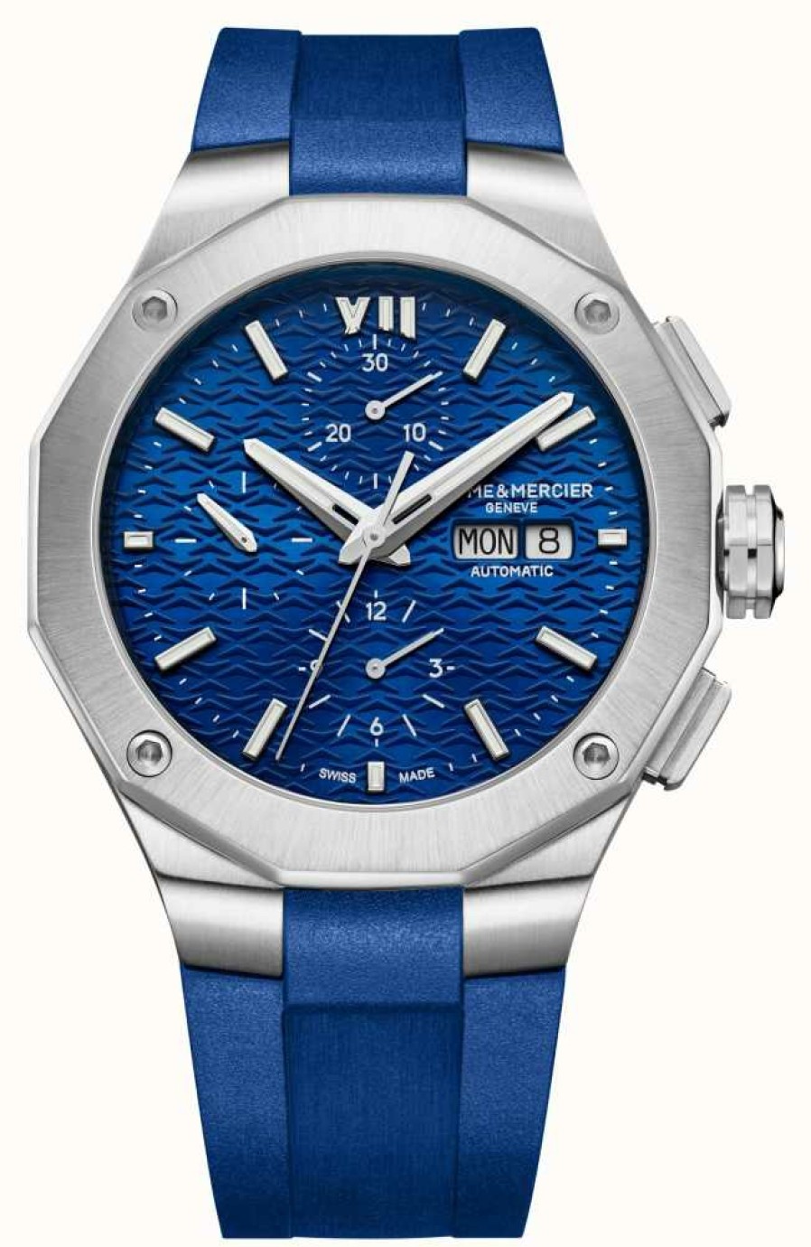 Men'S Baume & Mercier | Baume & Mercier Riviera Automatic Chronograph Blue Dial