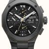 Men'S Baume & Mercier | Baume & Mercier Riviera | Automatic | Chronograph | Black Dial | Black Silicone Strap