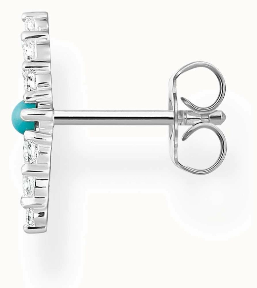 Jewelry Thomas Sabo Jewellery | Thomas Sabo Silver Turquoise Zirconia Turquoise Single Ear Stud