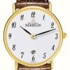 Women'S Herbelin | Herbelin Sonates | 26Mm | White Dial | Brown Leather Strap