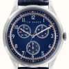 Men'S Ted Baker | Ted Baker | Daquir Multi | Blue Dial | Blue Leather Strap