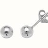 Jewelry James Moore | James Moore Th 9Ct White Gold 5Mm Ball Stud Earrings