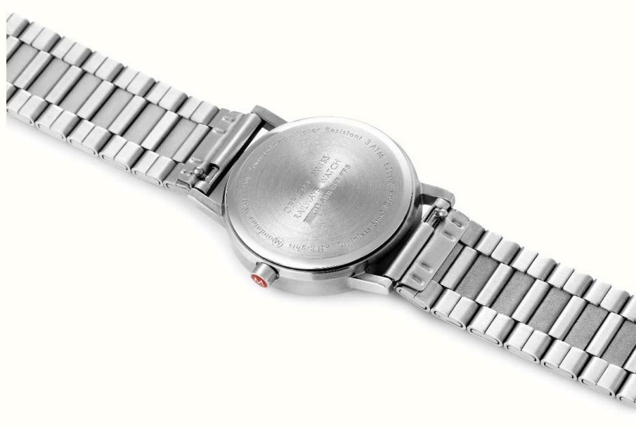 Men'S Mondaine | Mondaine Classic Metal 36Mm | Stainless Steel Bracelet | White Dial