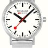 Men'S Mondaine | Mondaine Classic Metal 40Mm | Stainless Steel Bracelet | White Dial