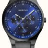 Men'S Bering | Bering Classic | Men'S | Brushed Black | Blue Dial