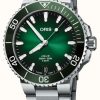 Men'S ORIS | Oris Aquis Date Calibre 400 Automatic (41.5Mm) Green Dial / Stainless Steel Bracelet