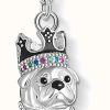 Jewelry Thomas Sabo Jewellery | Thomas Sabo Sterling Silver Bulldog With Crown Charm Pendant