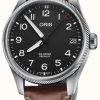 Men'S ORIS | Oris Big Crown Propilot Big Date Automatic (41Mm) Black Dial / Brown Leather Strap