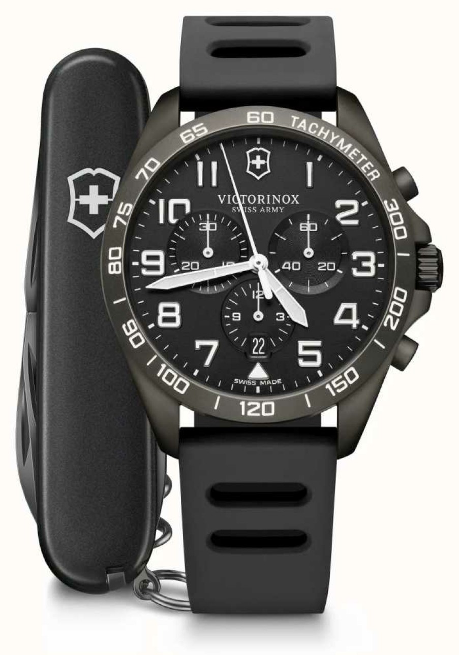 Men'S Victorinox | Victorinox | Fieldforce | Sport Chrono | Black Rubber Strap | Box Set