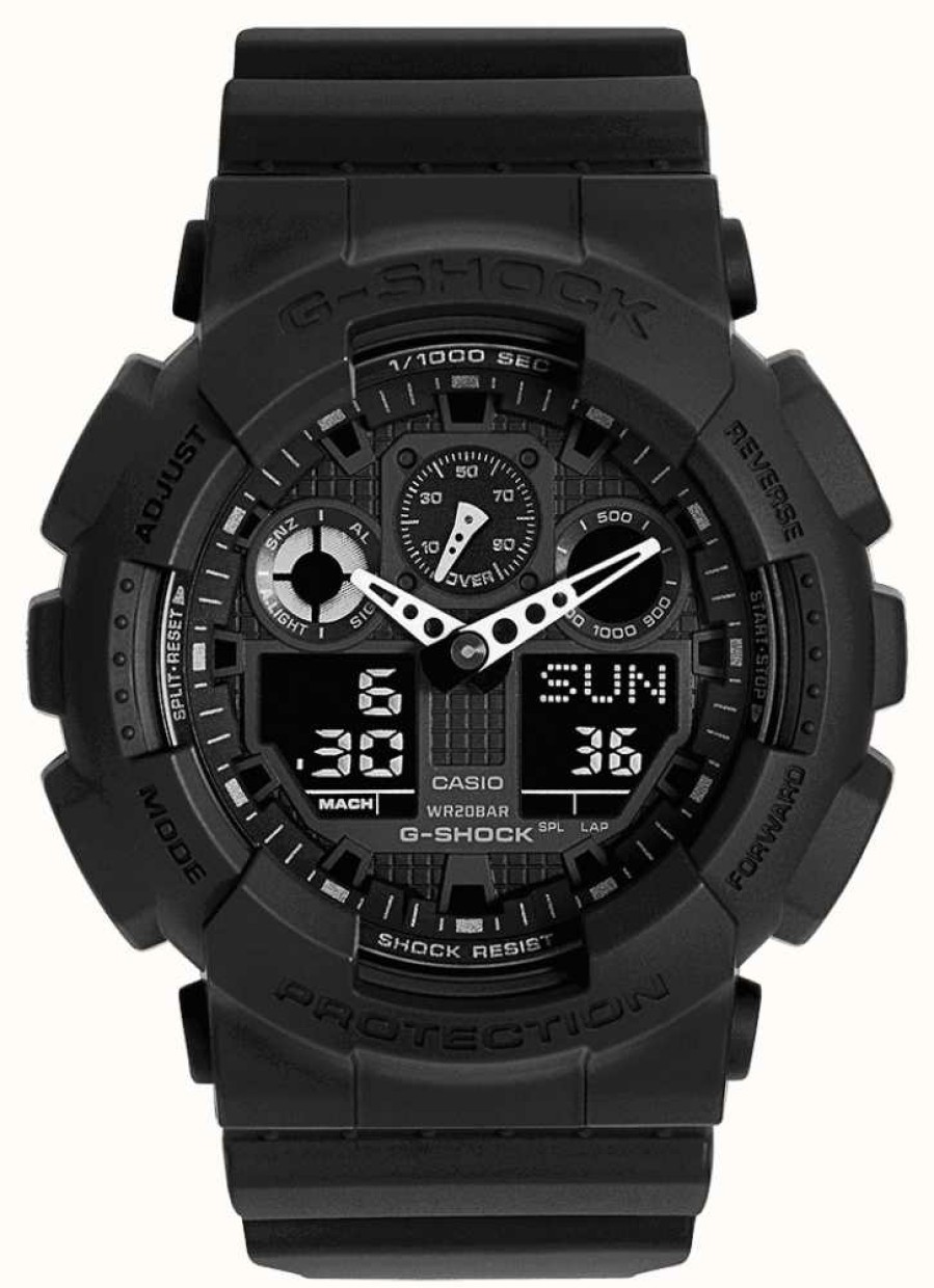 Men'S Casio | Casio G-Shock Chronograph Alarm Black