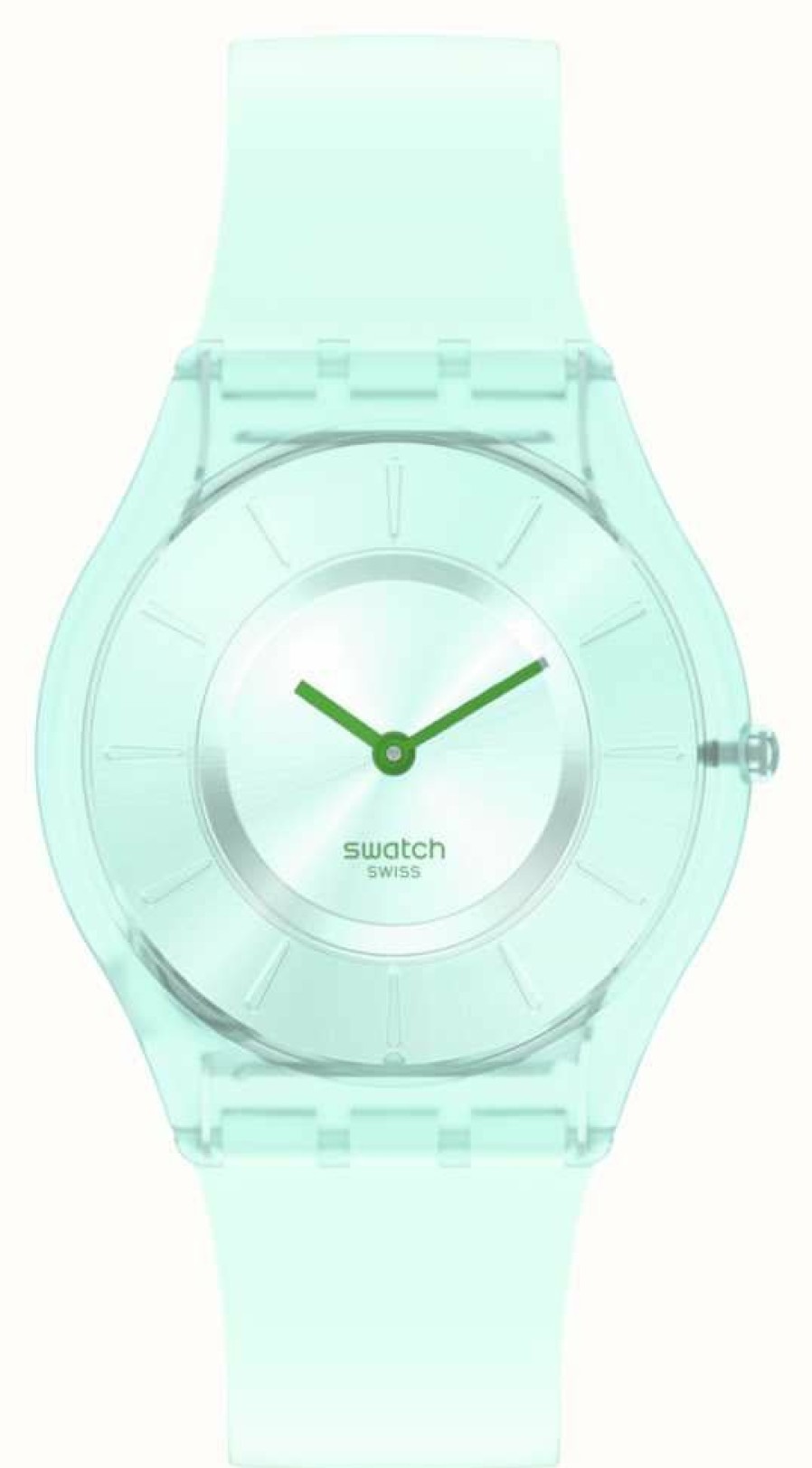 Men'S Swatch | Swatch Sweet Mint | Skin Classic | Silicone Strap