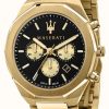 Men'S Maserati | Maserati Stile Chronograph Men'S Yellow Gold Plated