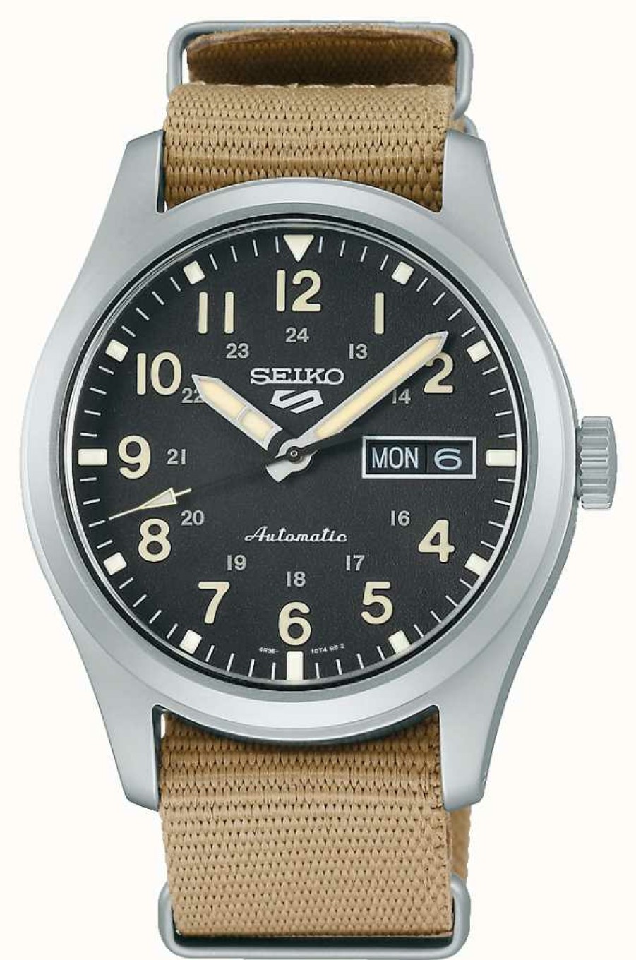 Men'S Seiko | Seiko 5 Sports Field Khaki Nylon Strap