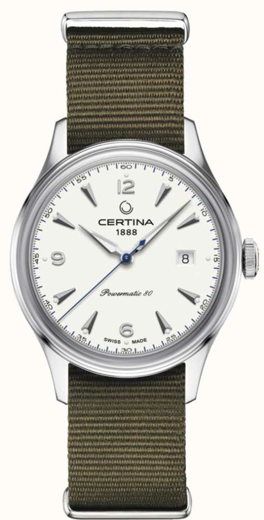 Men'S Certina | Certina Ds Powermatic 80 Khaki Nato Strap