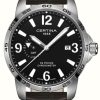 Men'S Certina | Certina Ds Podium Gmt Brown Leather Strap