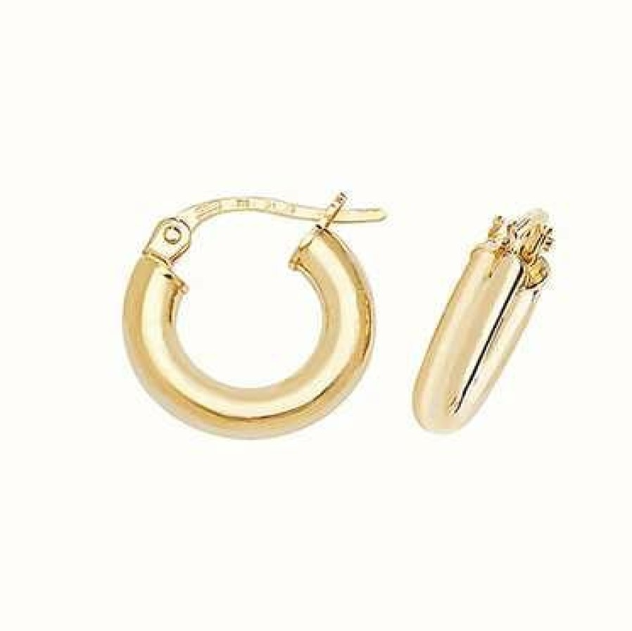 Jewelry James Moore | James Moore Th 9Ct Yellow Gold 08Mm Hoop Earrings