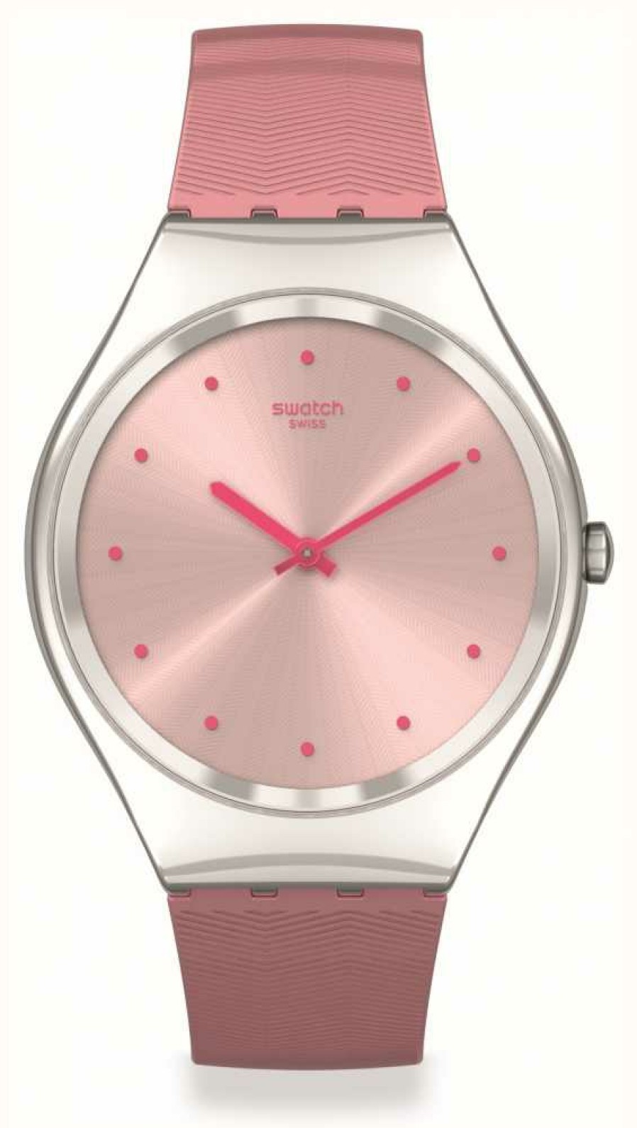 Men'S Swatch | Swatch Skin Irony | Rose-Moire | Pink Silicone Strap