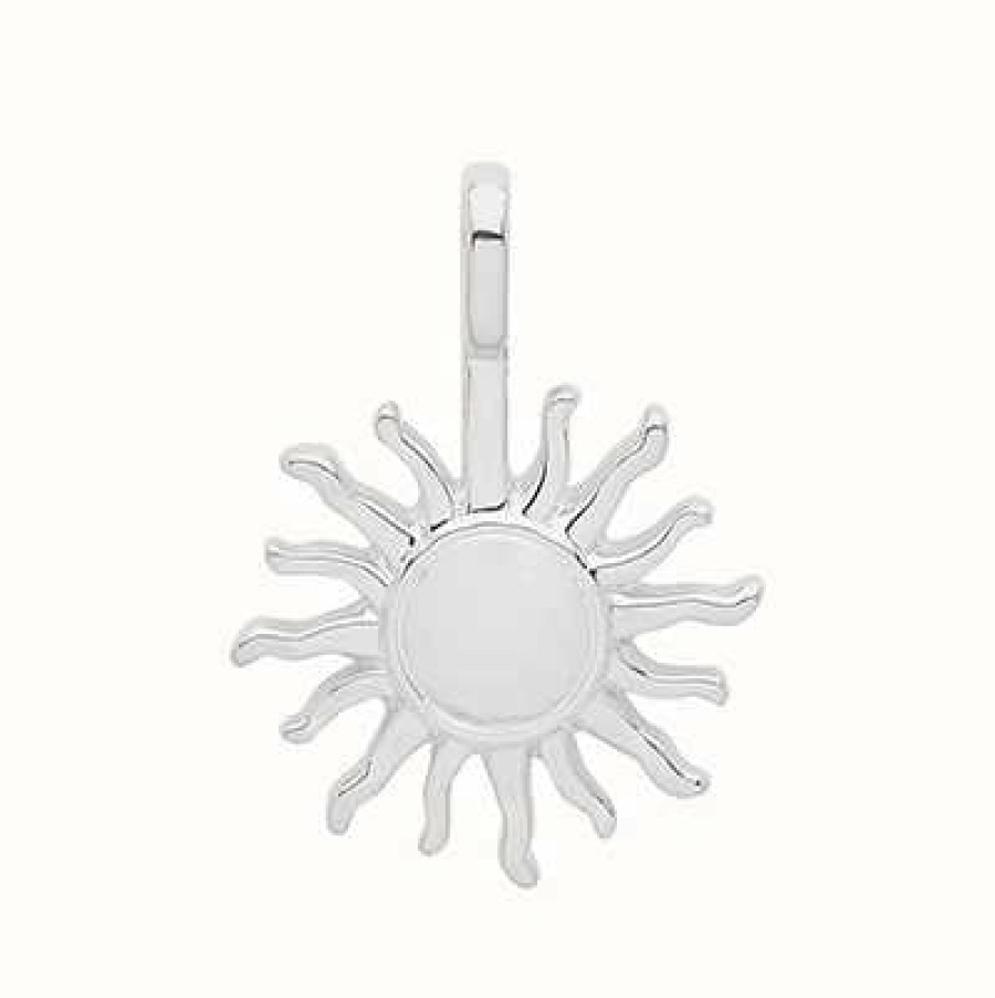 Jewelry James Moore | James Moore Th Silver Rhodium Plated Sun Pendant