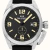 Men'S TW Steel | Tw Steel Canteen Small Seconds (42Mm) Black Dial / Black Nubuck Leather Strap