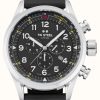 Men'S TW Steel | Tw Steel Swiss Volante Chronograph (48Mm) Satin Black Dial / Black Smooth Italian Calf Leather Strap