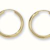 Jewelry James Moore | James Moore Th 9Ct Yellow Gold Sleeper Hoop Earrings 16Mm