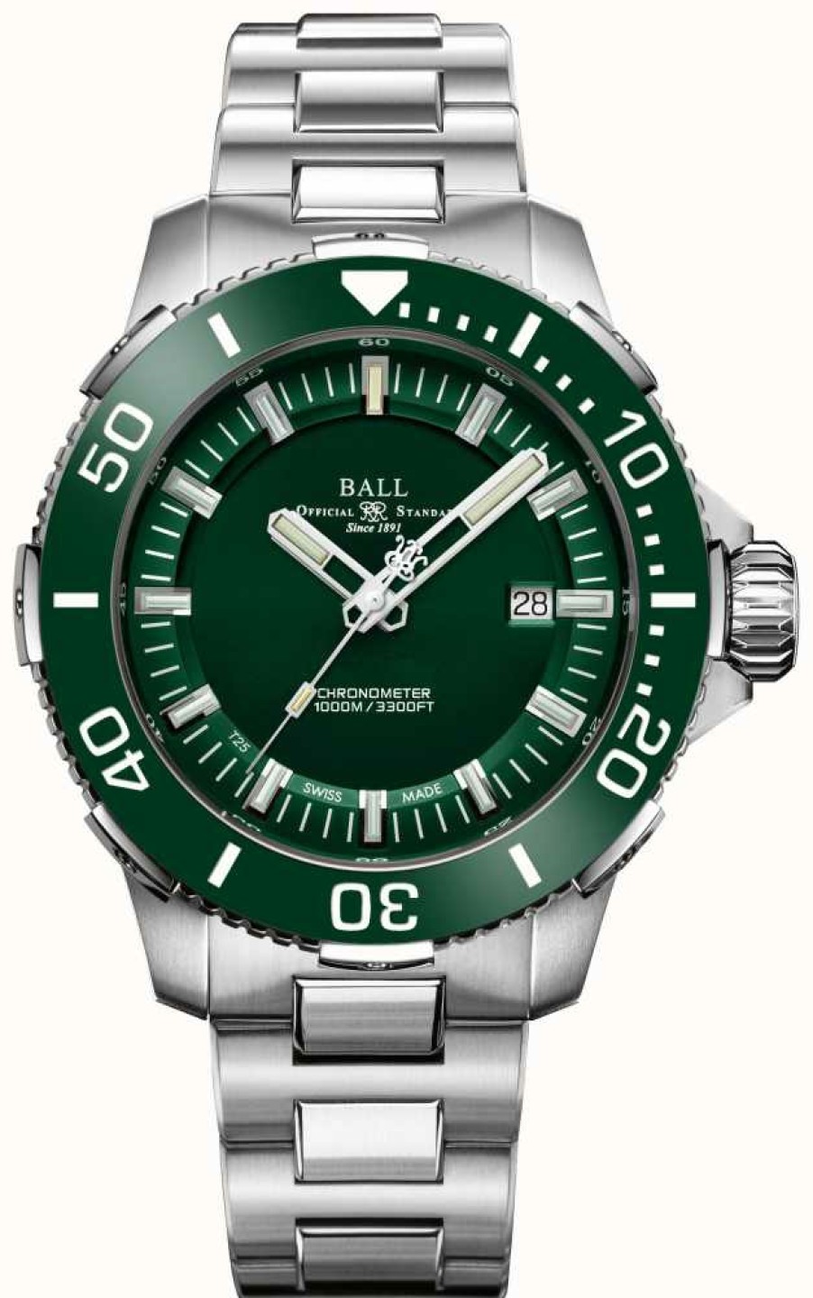 Men'S Ball Watch Company | Ball Watch Company Deepquest Ceramic Green Bezel And Dial