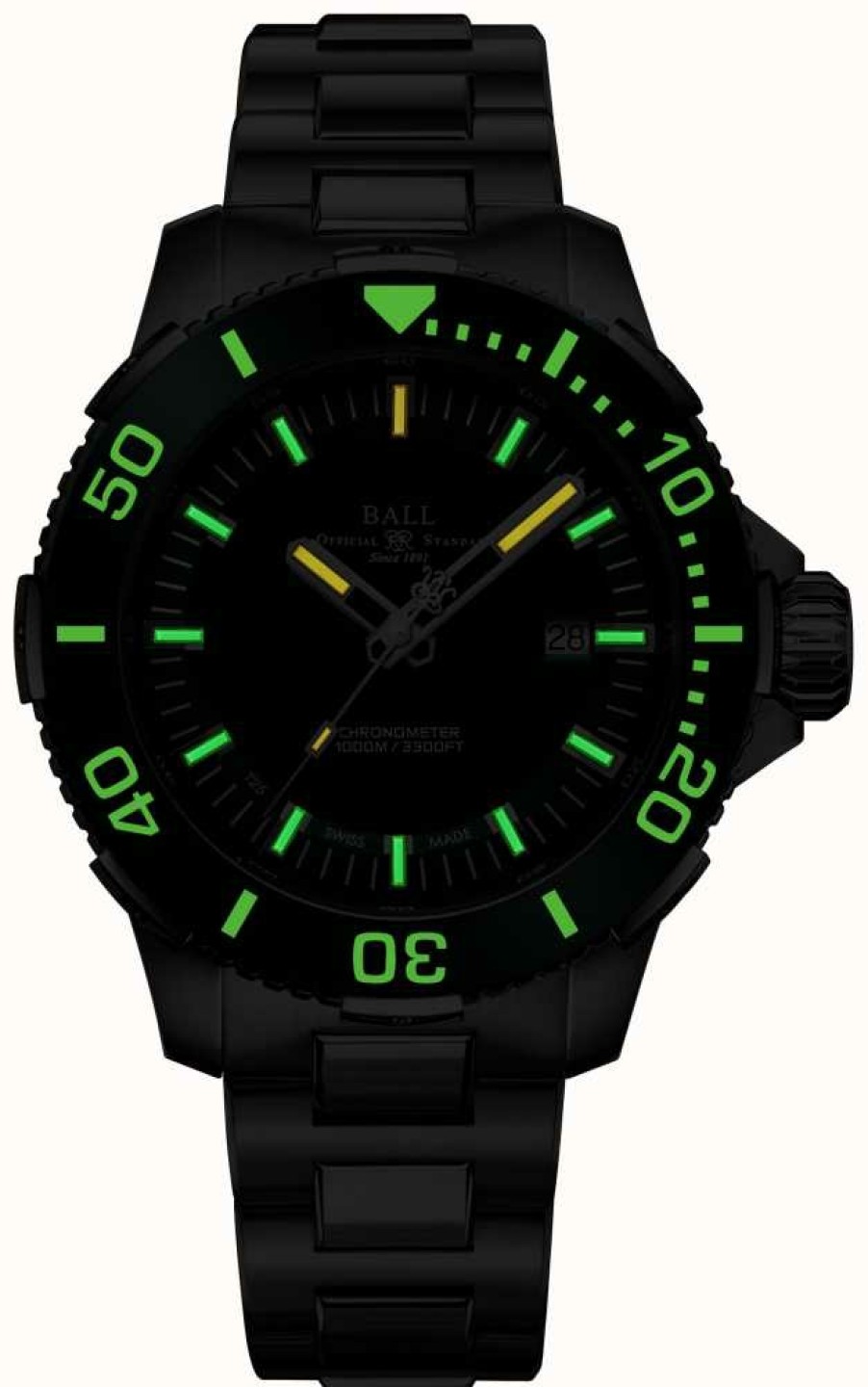 Men'S Ball Watch Company | Ball Watch Company Deepquest Ceramic Green Bezel And Dial